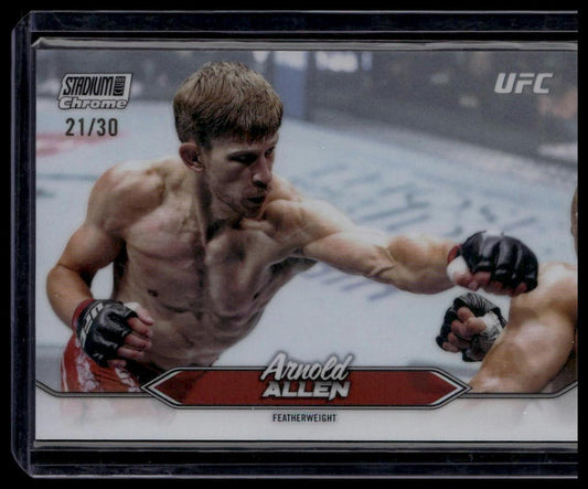 2025 Stadium Club UFC #C-159 Arnold Allen Chrome Pearl White Refractor #/30