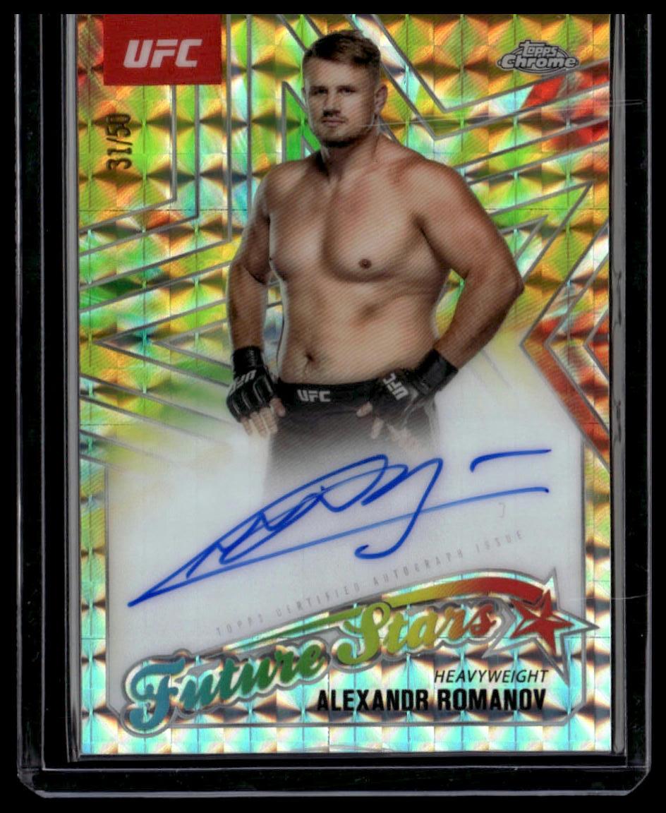 2025 Topps Chrome Alexandr Romanov Future Stars Autographs Gold Geometric #/50