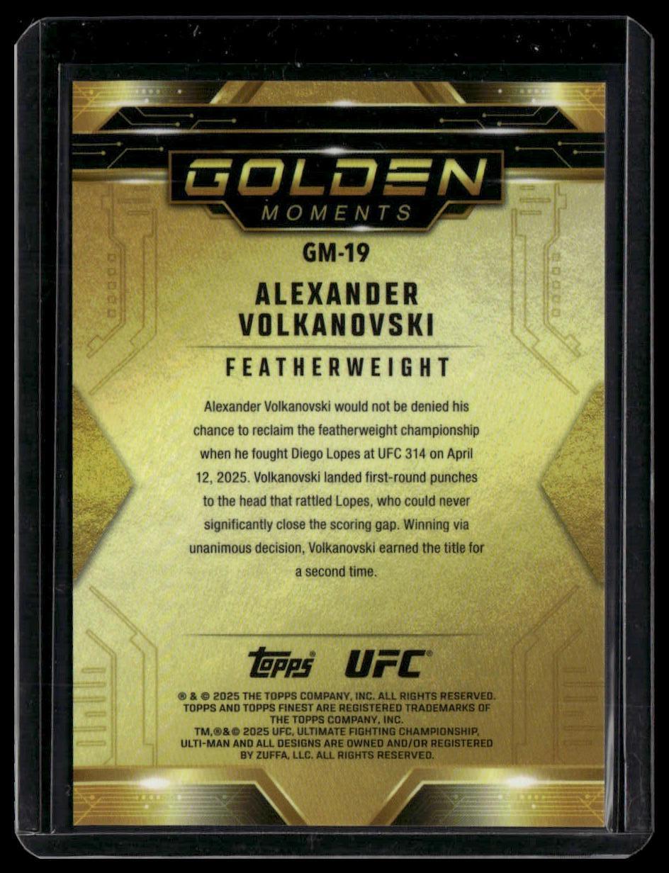 2025 Topps Finest Alexander Volkanovski Golden Moments Gold Refractors #/50