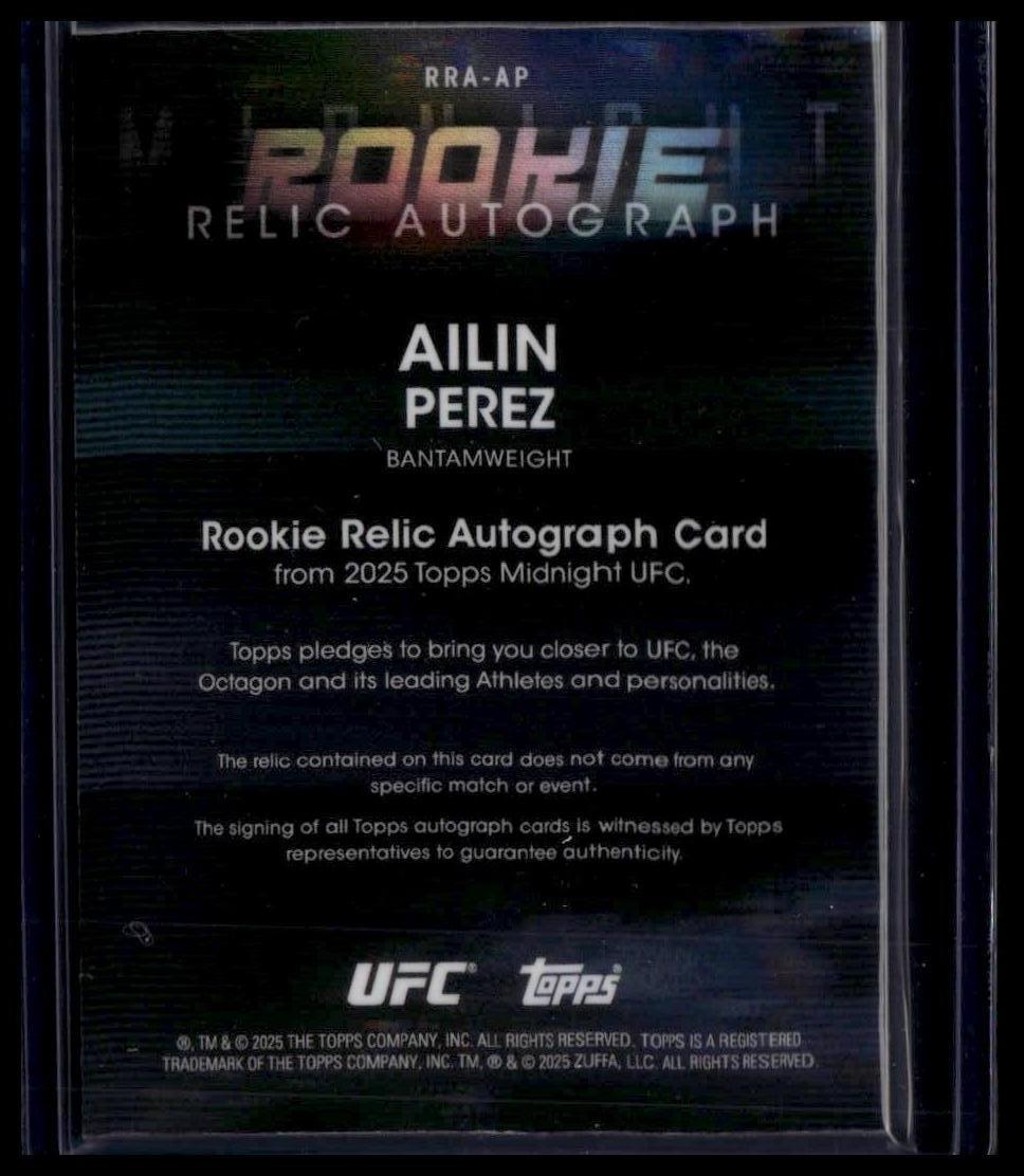 2025 Topps Midnight UFC #RRA-AP Ailin Perez Rookie Relic Autographs