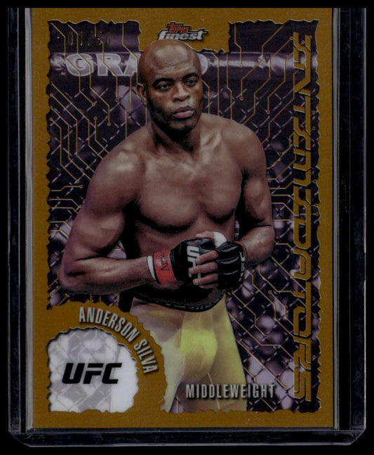 2025 Topps Finest UFC #IT-11 Anderson Silva Intimidators Gold Refractors #/50