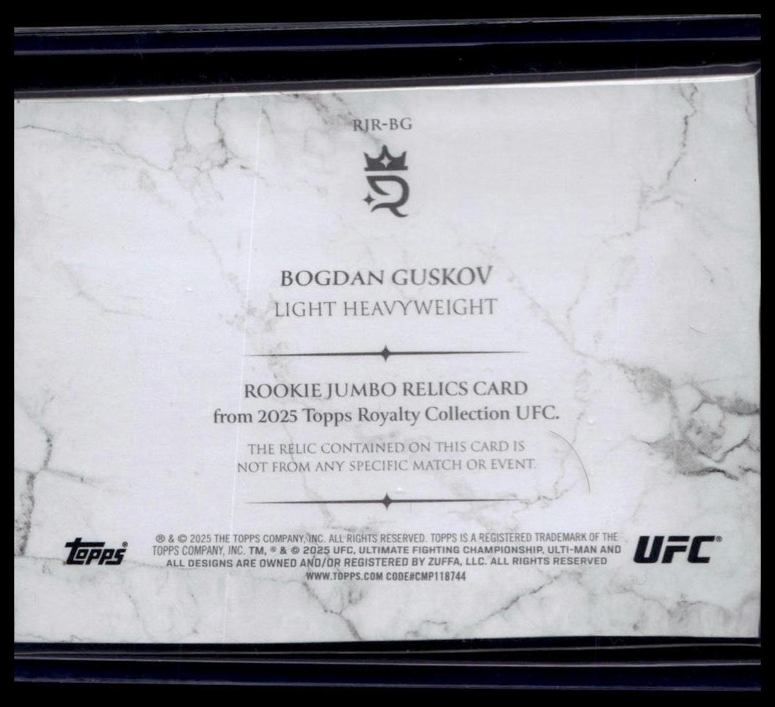 2025 Topps Royalty UFC #RRA-BG Bogdan Guskov Rookie Relic Autographs Blue #/25