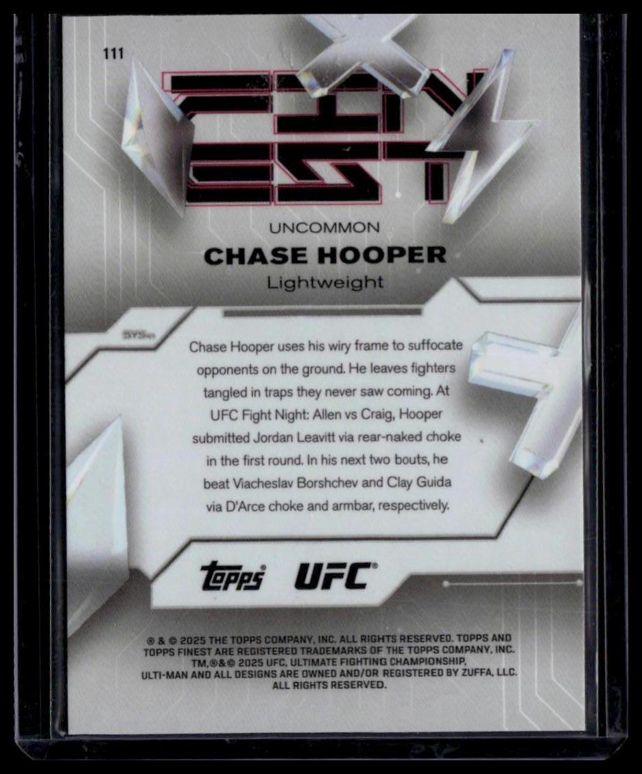 2025 Topps Finest UFC #111 Chase Hooper Blue Checkerboard Refractors #/75