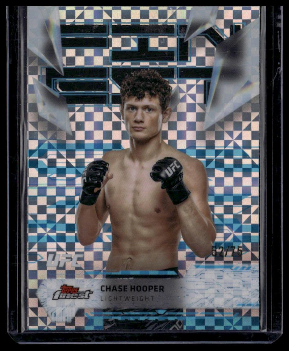 2025 Topps Finest UFC #111 Chase Hooper Blue Checkerboard Refractors #/75
