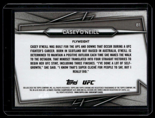 2026 Topps Chrome UFC #81 Casey O'Neill Blue Geometric Refractor #/99