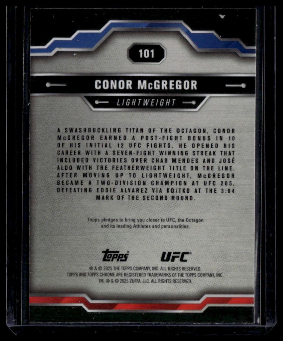 2025 Topps Chrome UFC #101 Conor McGregor Red & Blue Refractor