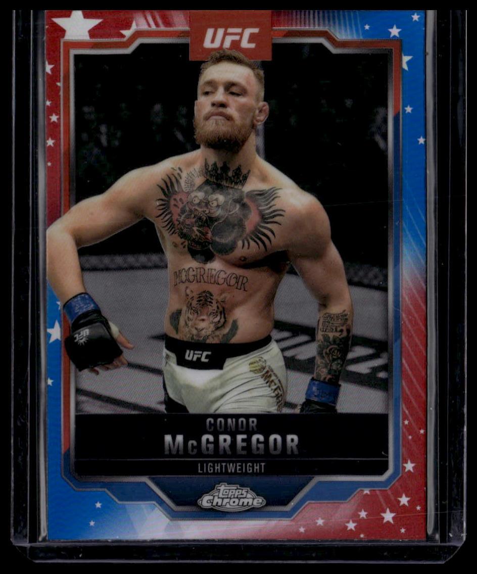 2025 Topps Chrome UFC #101 Conor McGregor Red & Blue Refractor
