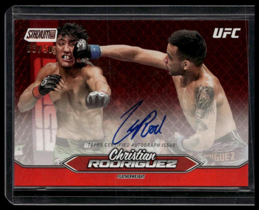 2025 Stadium Club UFC #BCA-CRZ Christian Rodriguez Base Autographs Red #/50