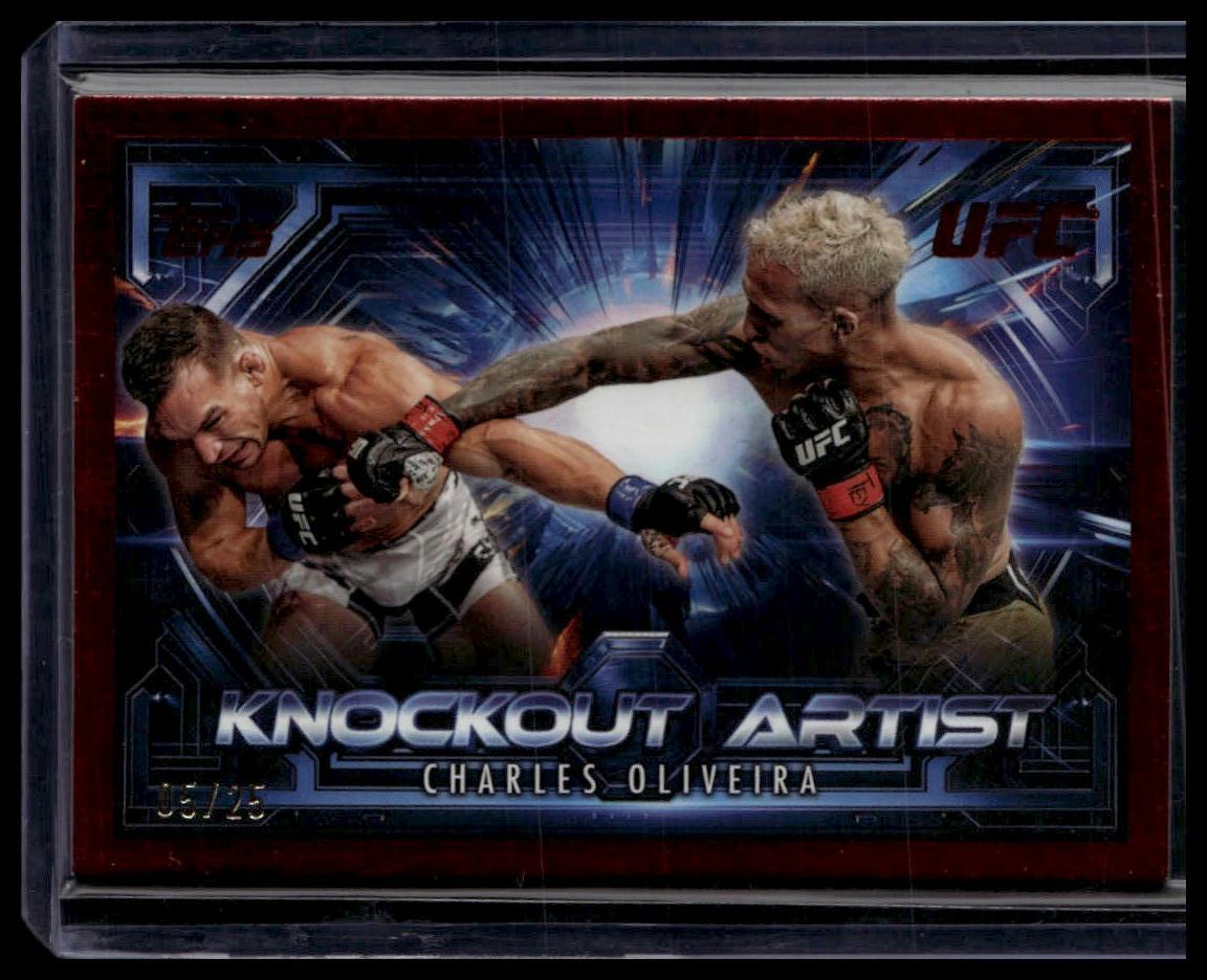 2025 Topps Knockout UFC #KA-23 Charles Oliveira Knockout Artists Red #/25