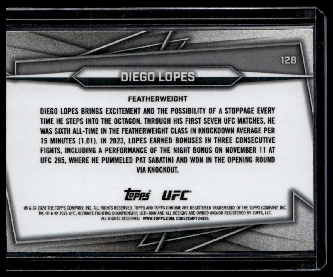 2026 Topps Chrome UFC #128 Diego Lopes Geometric Refractor