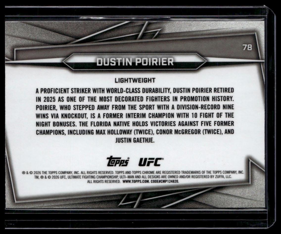 2026 Topps Chrome UFC #78 Dustin Poirier Green Geometric Refractor #/75