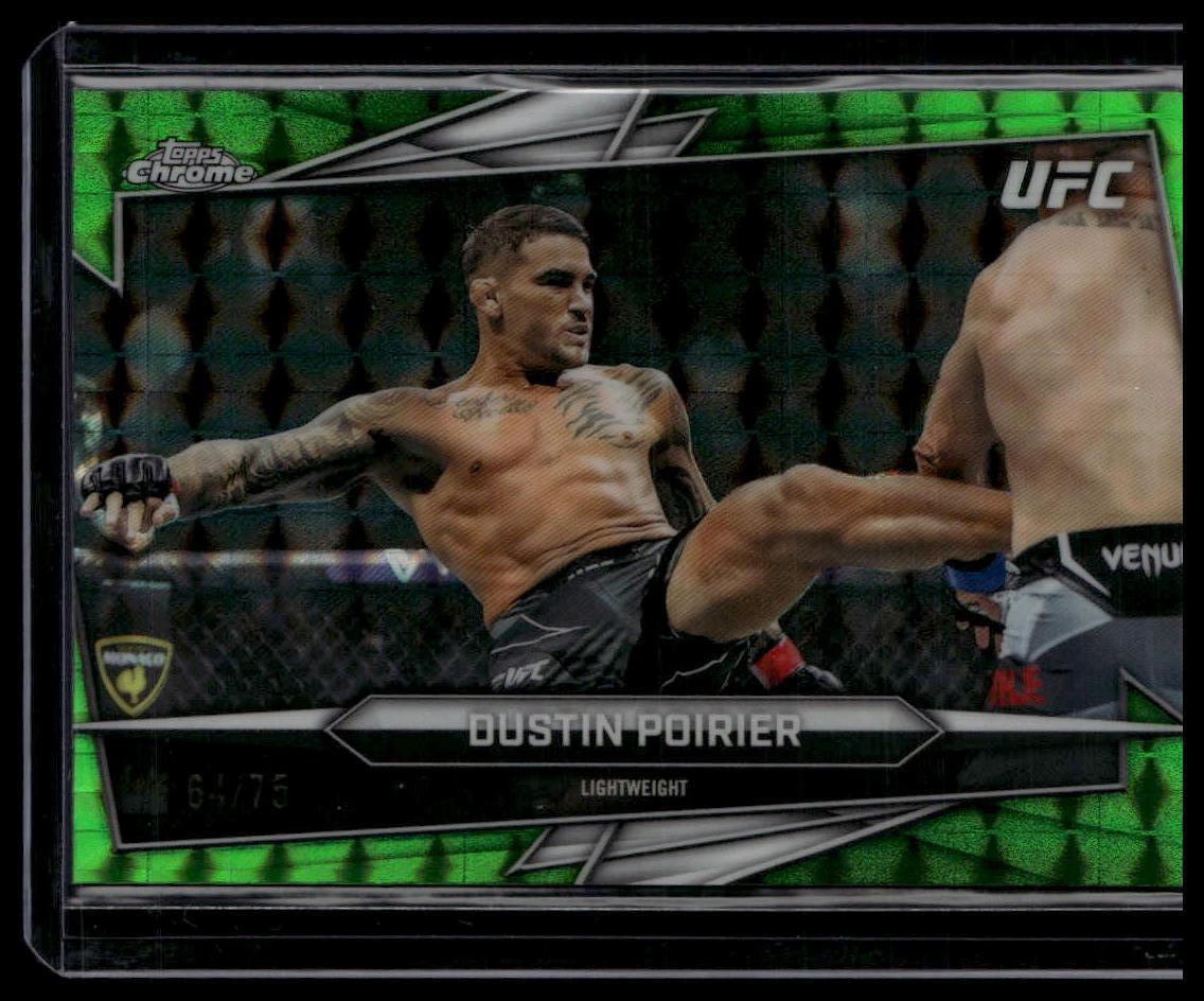 2026 Topps Chrome UFC #78 Dustin Poirier Green Geometric Refractor #/75