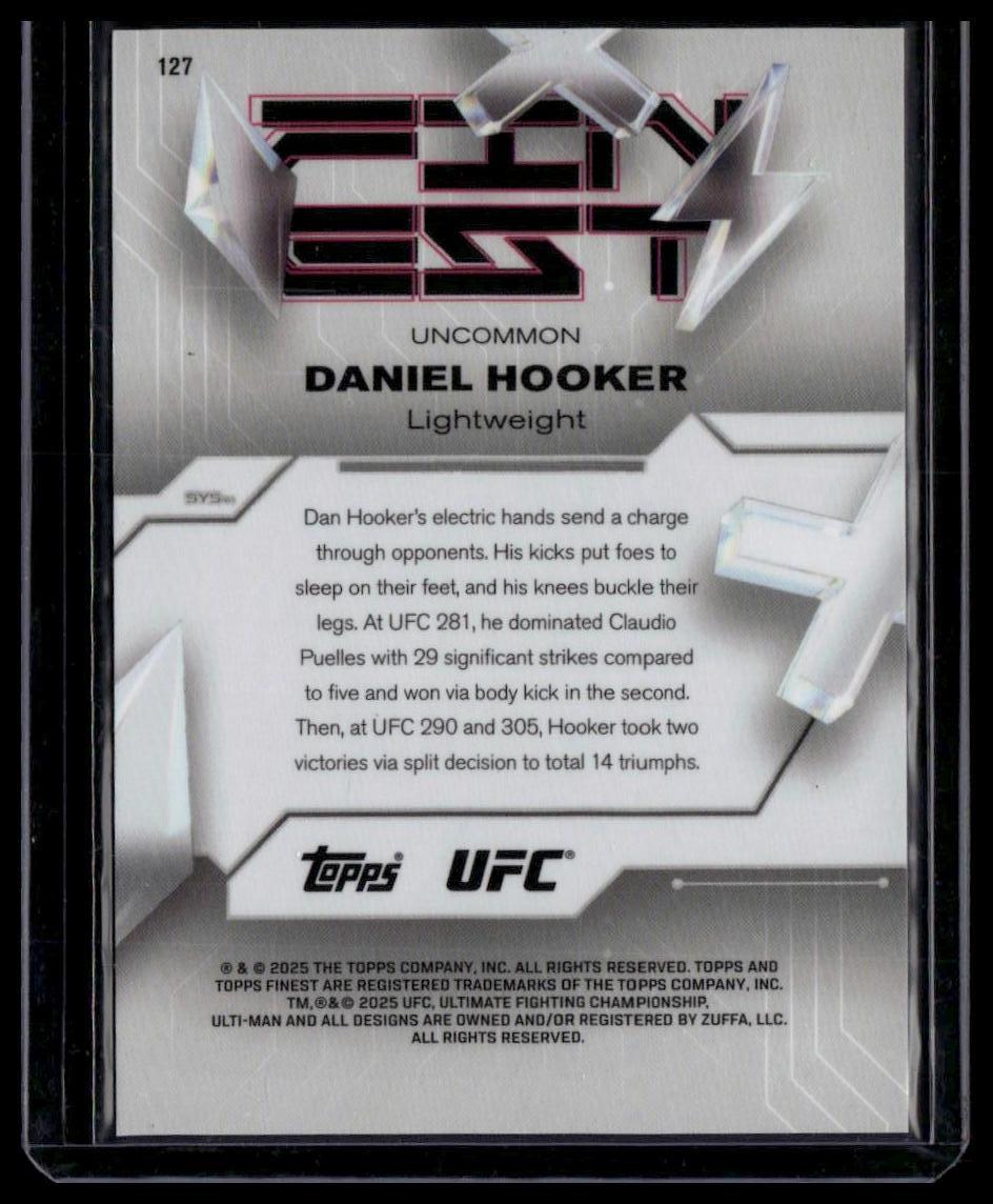 2025 Topps Finest UFC #127 Daniel Hooker Gold Refractors #/25