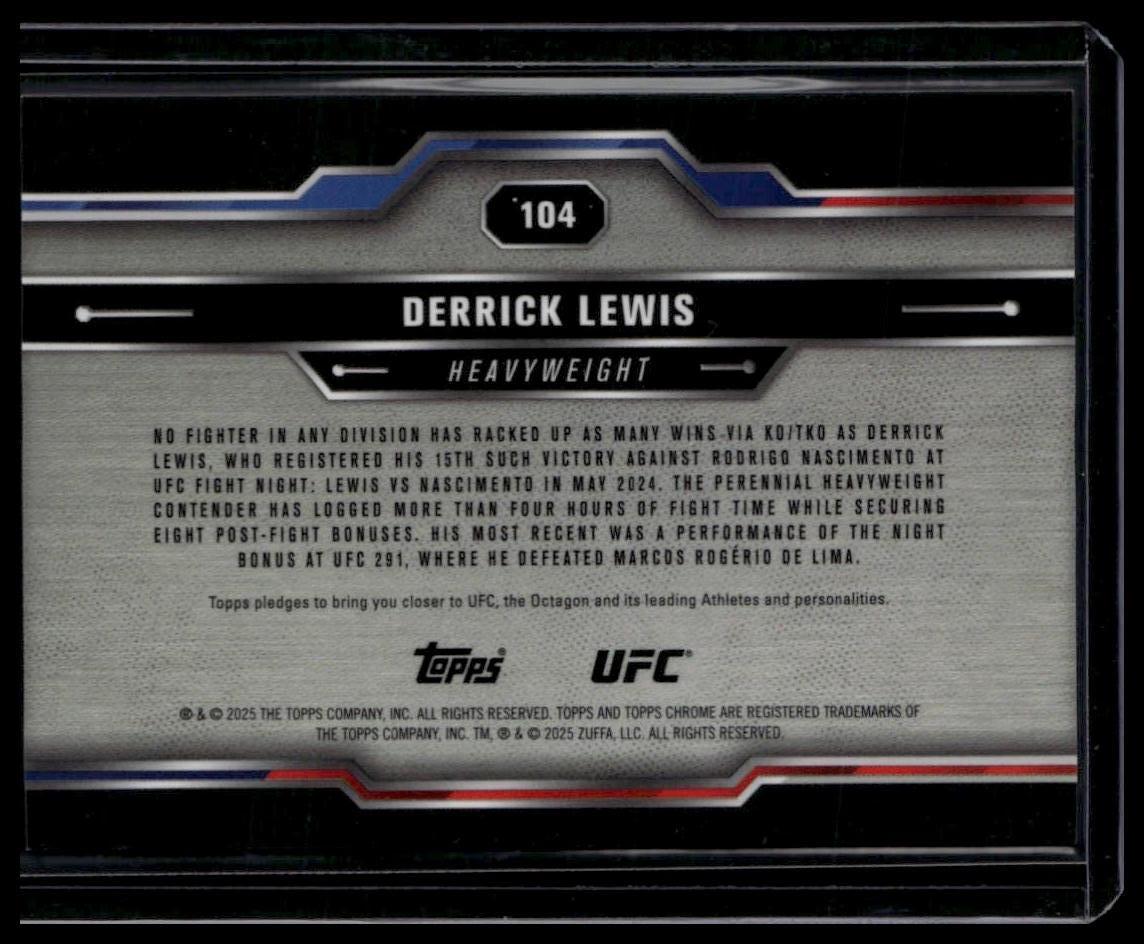 2025 Topps Chrome Sapphire Edition UFC #104 Derrick Lewis Gold Sapphire #/50
