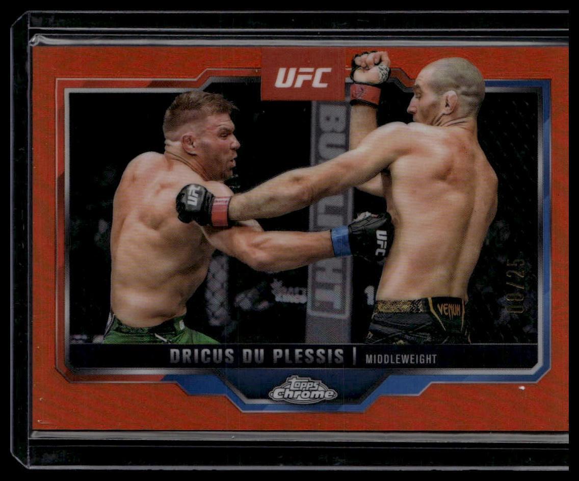 2025 Topps Chrome UFC #137 Dricus Du Plessis Orange Refractor #/25