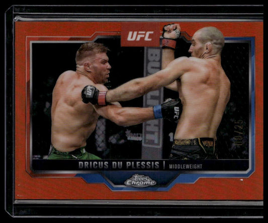 2025 Topps Chrome UFC #137 Dricus Du Plessis Orange Refractor #/25
