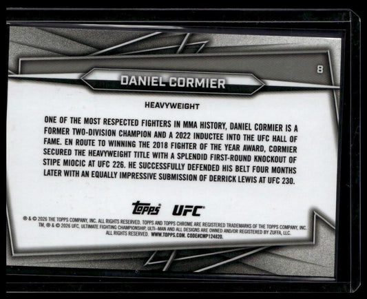 2026 Topps Chrome UFC #8 Daniel Cormier Gold Refractor #/50