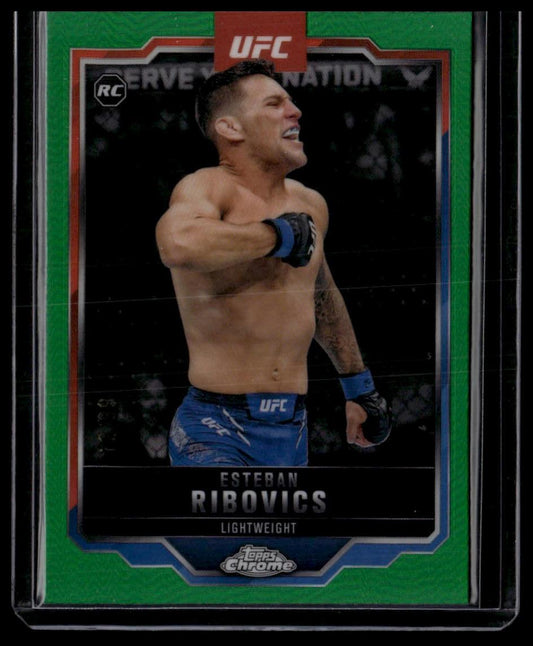 2025 Topps Chrome UFC #75 Esteban Ribovics Green Refractor #/99