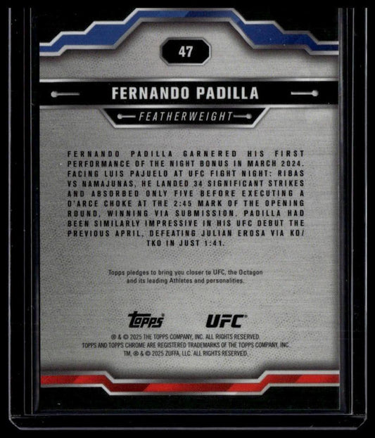 2025 Topps Chrome UFC #47 Fernando Padilla Gold Geometric #/50