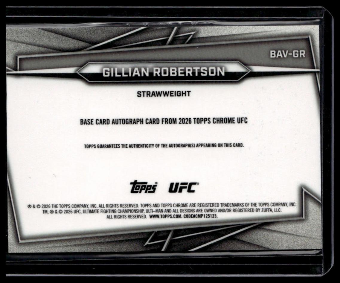 2026 Topps Chrome UFC Gillian Robertson Base Autographs Gold Geometric /50