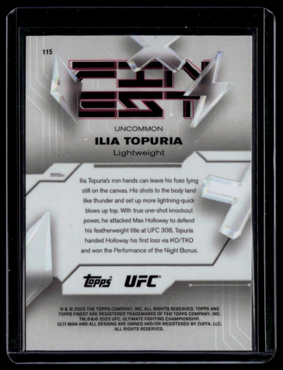 2025 Topps Finest UFC #115 Ilia Topuria Purple Checkerboard Refractors #/99