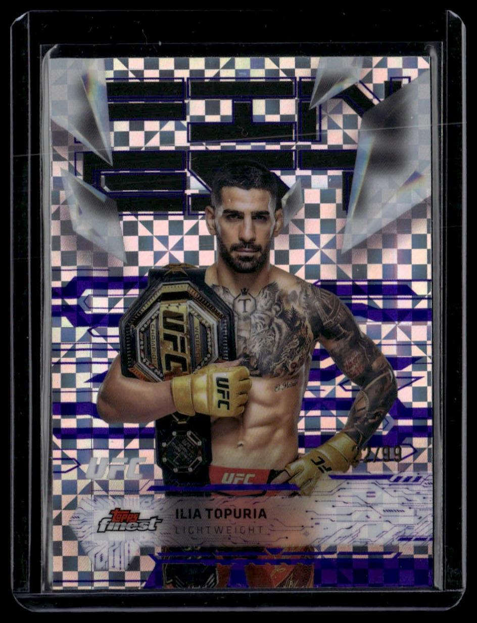 2025 Topps Finest UFC #115 Ilia Topuria Purple Checkerboard Refractors #/99