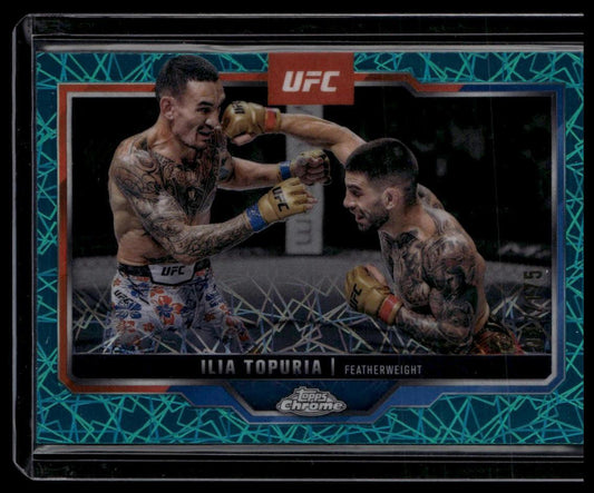 2025 Topps Chrome UFC #43 Ilia Topuria Teal Lazer Refractor #/175