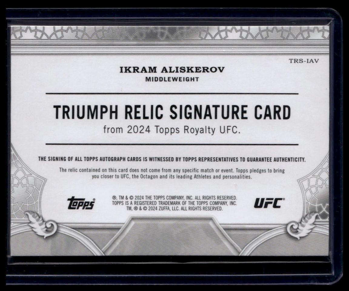 2024 Topps Royalty UFC #TRS-IAV Ikram Aliskerov Triumph Relic Signatures #/99