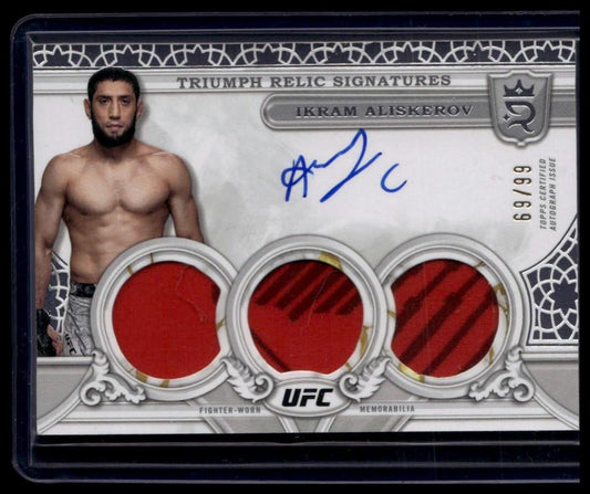 2024 Topps Royalty UFC #TRS-IAV Ikram Aliskerov Triumph Relic Signatures #/99