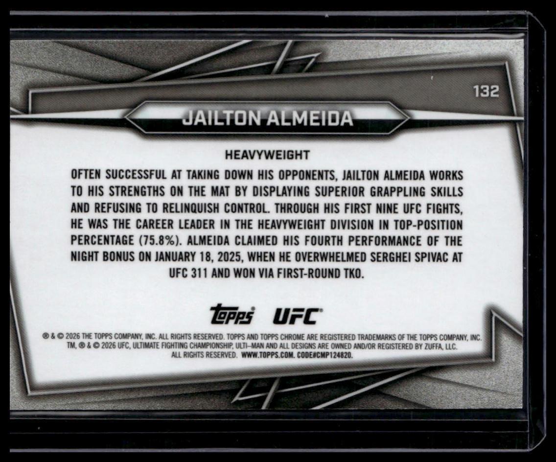 2026 Topps Chrome UFC #132 Jailton Almeida Blue Geometric Refractor #/99