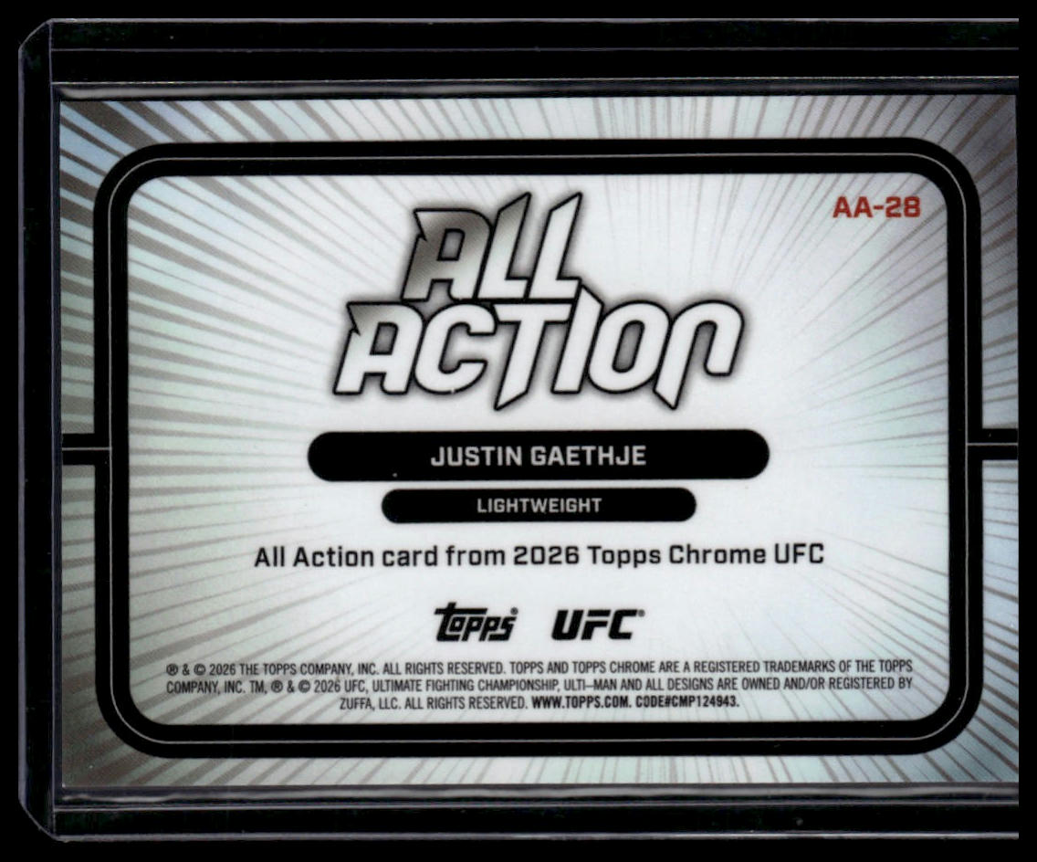 2026 Topps Chrome UFC #AA-28 Justin Gaethje All Action Geometric Refractor