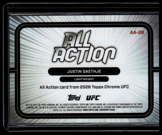 2026 Topps Chrome UFC #AA-28 Justin Gaethje All Action Geometric Refractor