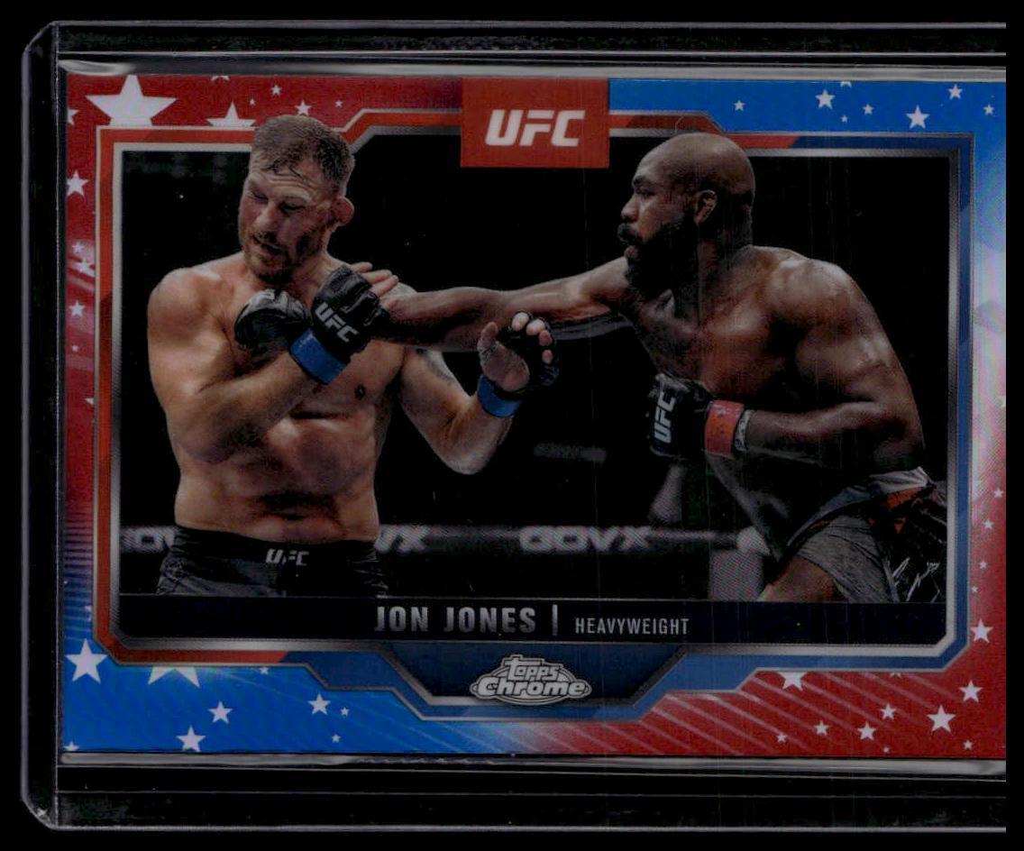 2025 Topps Chrome UFC #83 Jon Jones Red & Blue Refractor