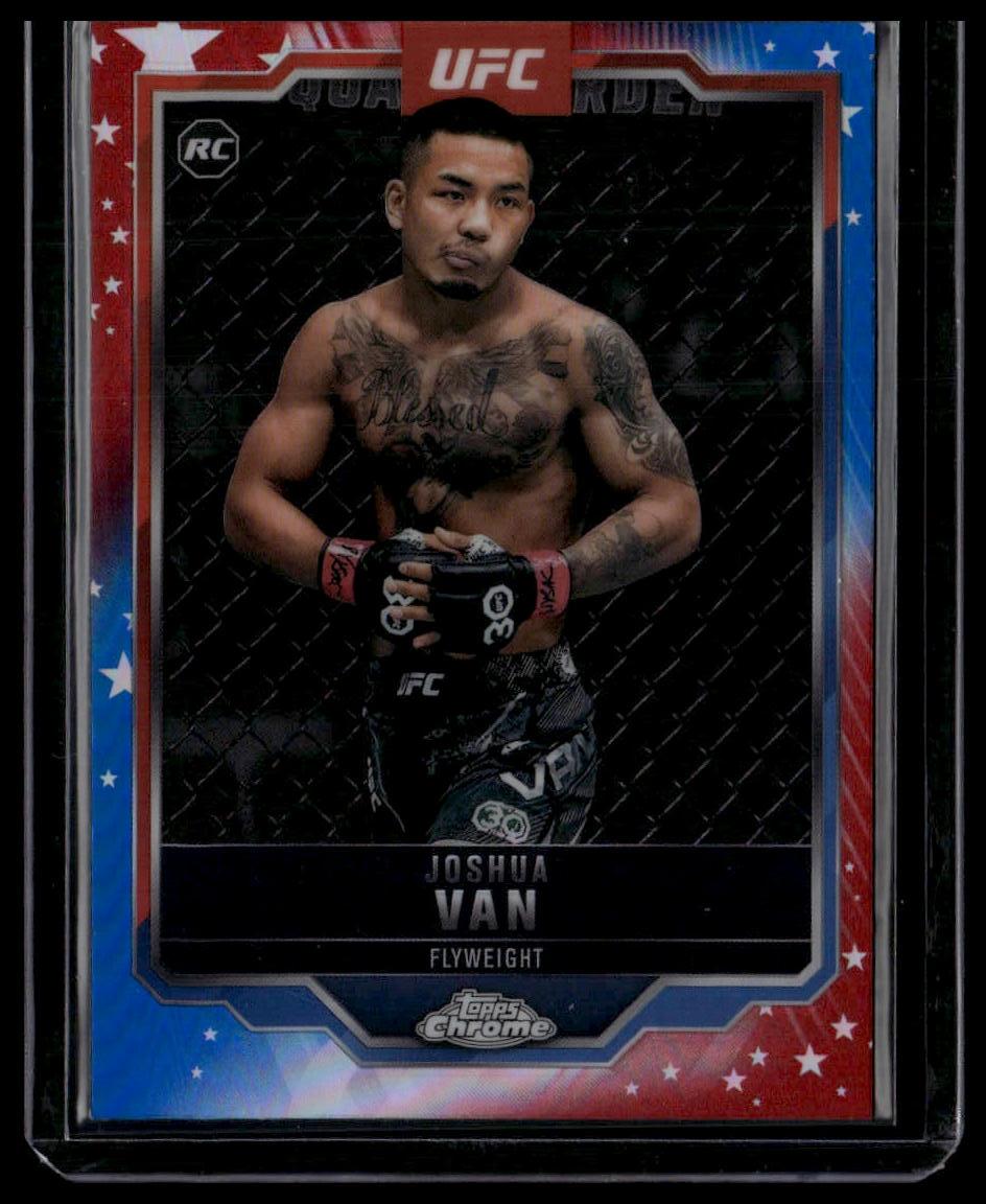 2025 Topps Chrome UFC #136 Joshua Van Red & Blue Refractor