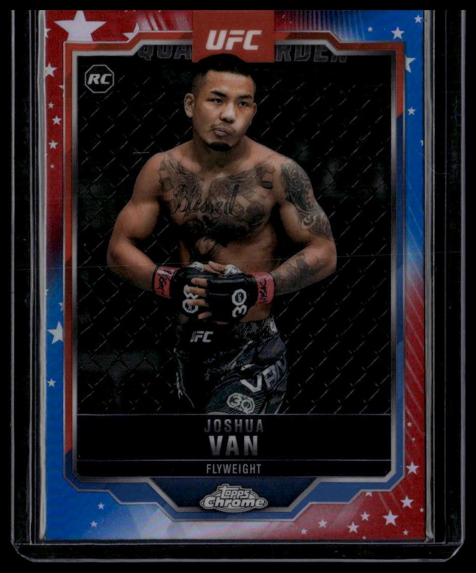 2025 Topps Chrome UFC #136 Joshua Van Red & Blue Refractor