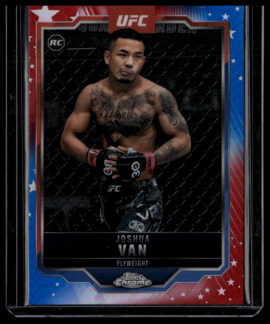 2025 Topps Chrome UFC #136 Joshua Van Red & Blue Refractor