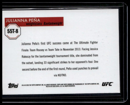 2025 Topps Chrome UFC #55T-8 Julianna Peña 1955 Topps Green Refractor #/99