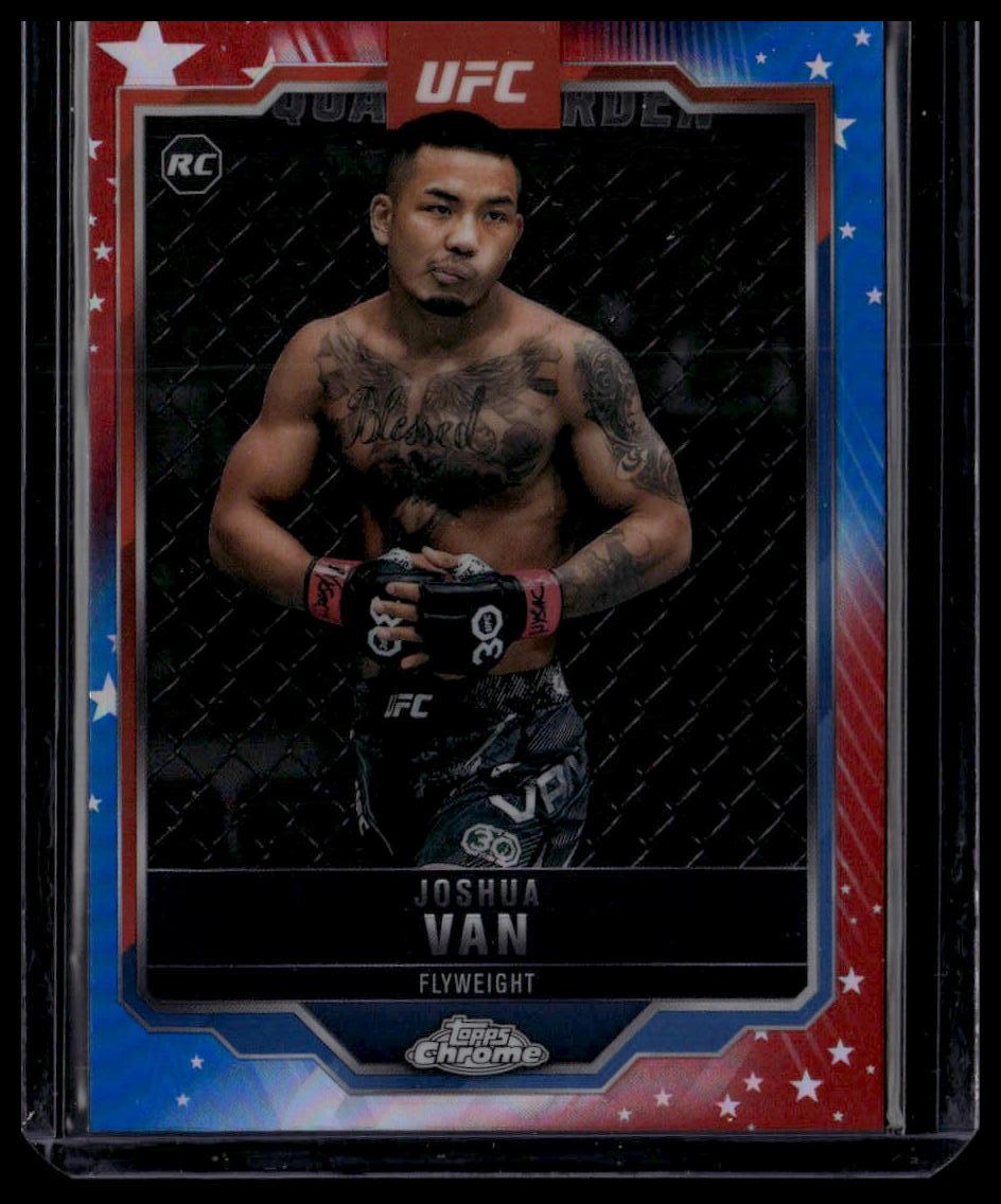 2025 Topps Chrome UFC #136 Joshua Van Red & Blue Refractor