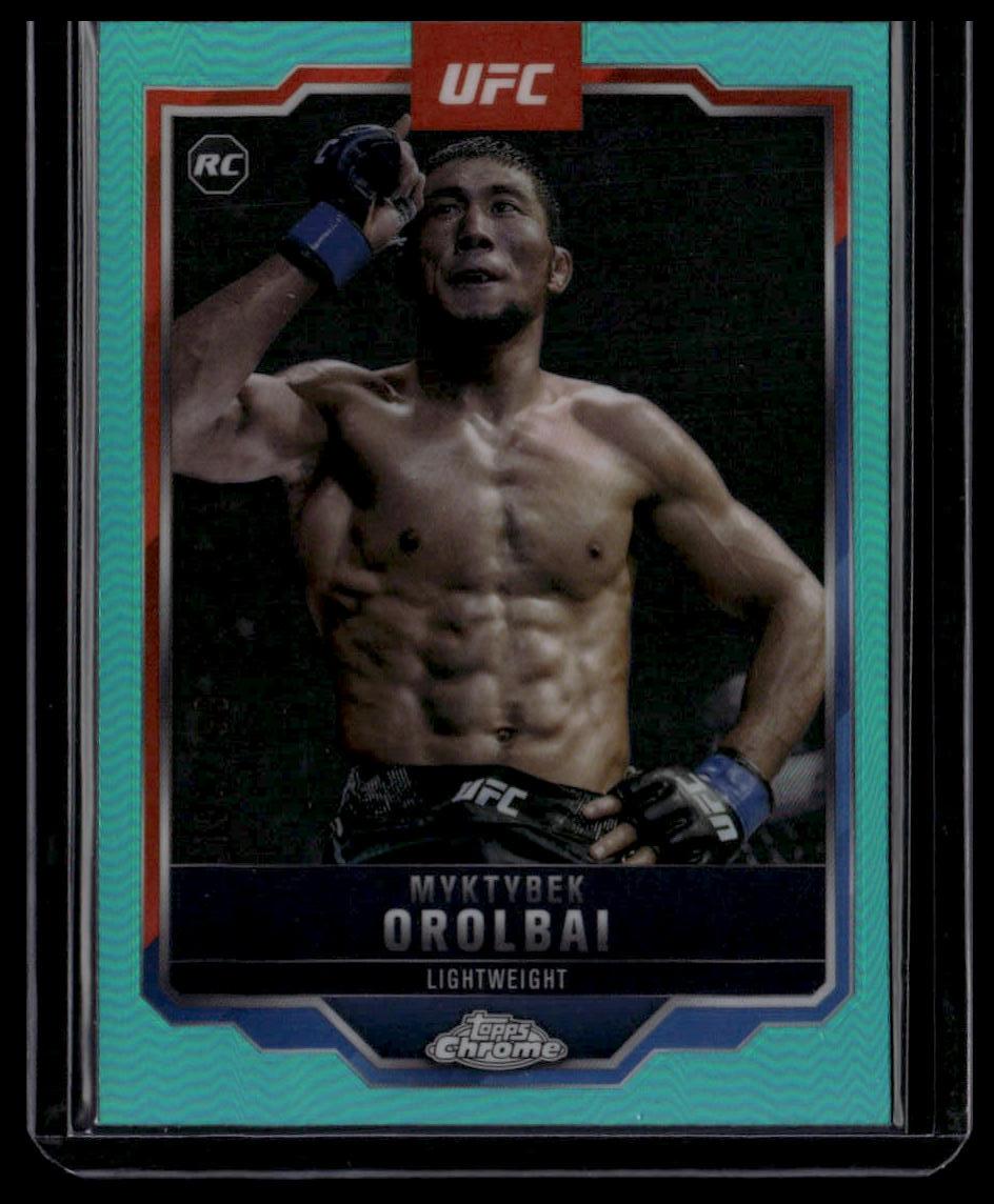 2025 Topps Chrome UFC #77 Myktybek Orolbai Aqua Refractor #/199