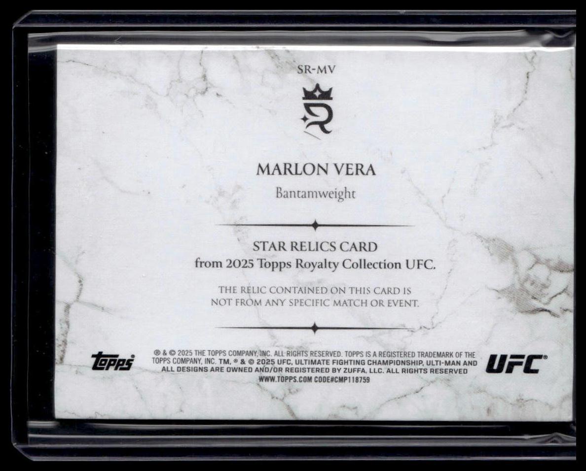 2025 Topps Royalty UFC #SR-MV Marlon Vera Star Relics #/99