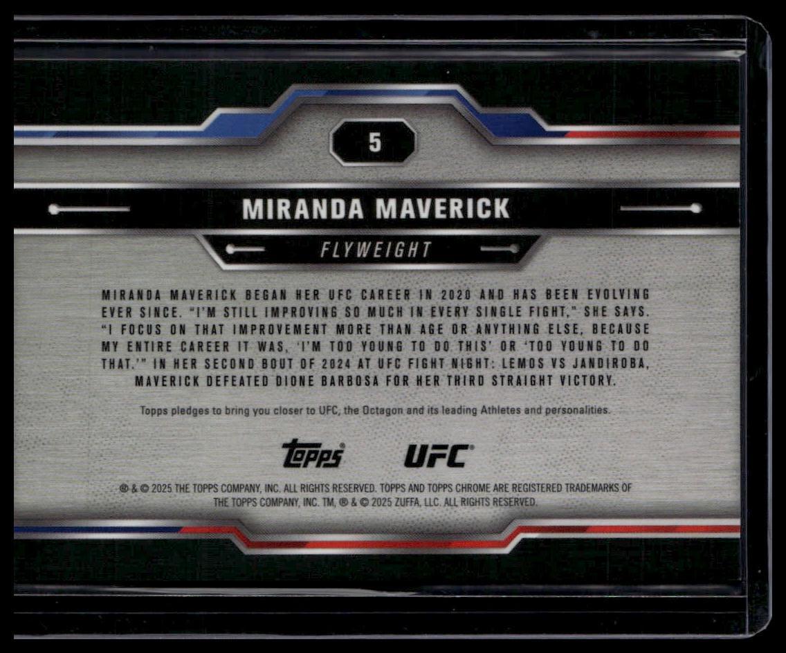 2025 Topps Chrome UFC #5 Miranda Maverick Orange Geometric #/25