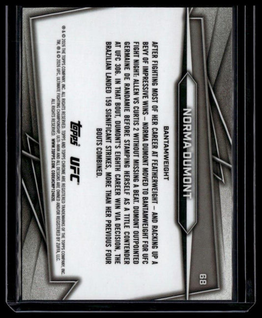 2026 Topps Chrome UFC #68 Norma Dumont Orange Refractor #/25
