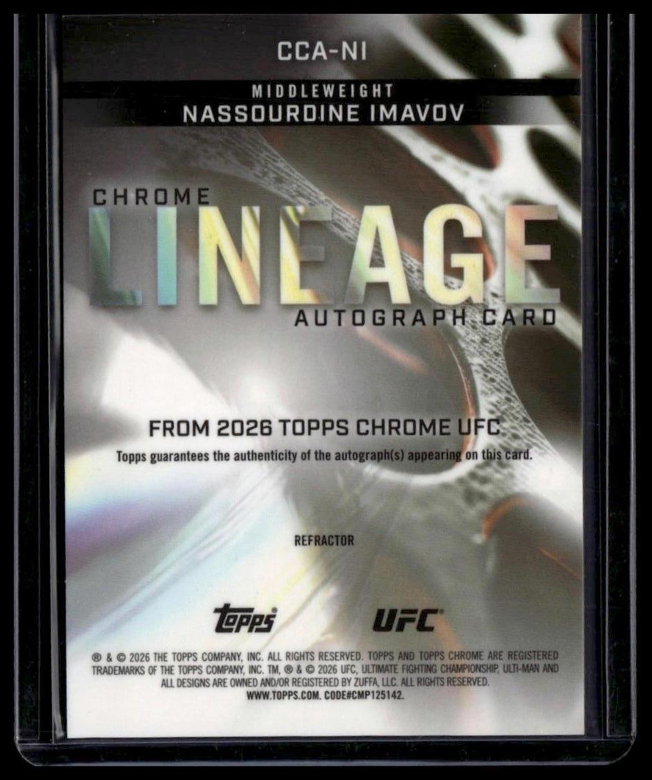 2026 Topps Chrome UFC Nassourdine Imavov Chrome Lineage Autographs Refractor