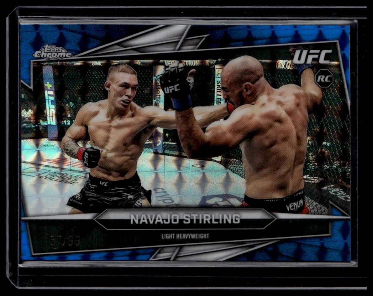 2026 Topps Chrome UFC #154 Navajo Stirling Blue Geometric Refractor #/99