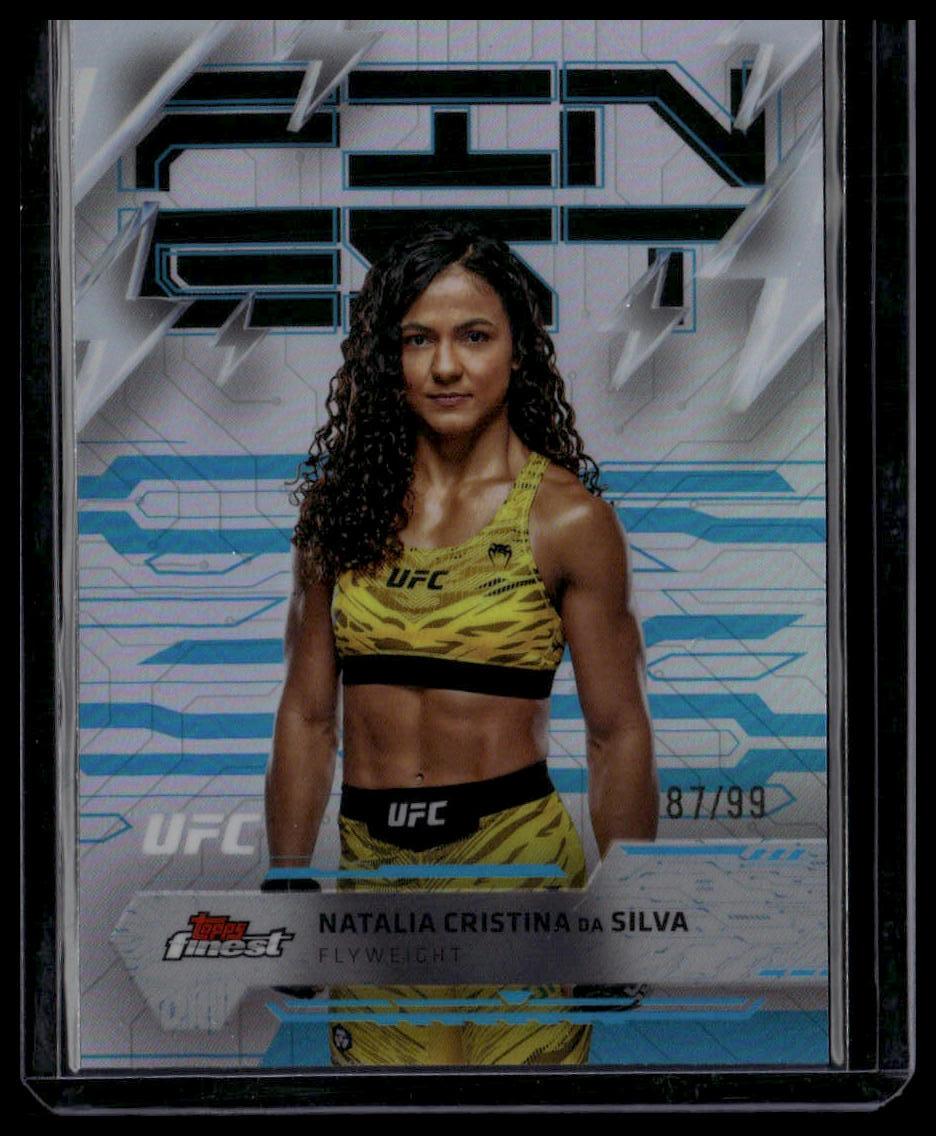 2025 Topps Finest UFC #272 Natalia Cristina da Silva Blue Refractors #/99