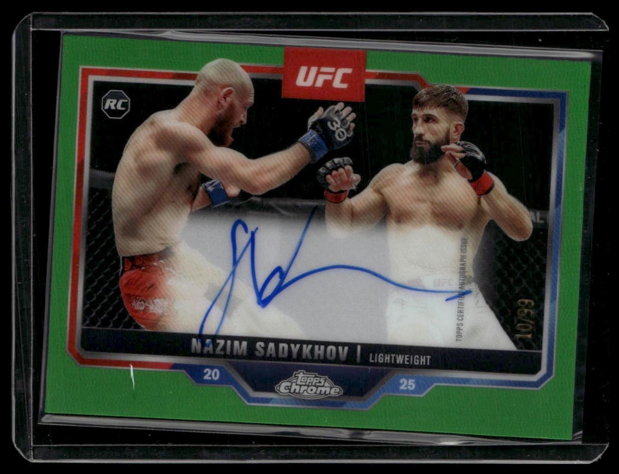 2026 Topps Chrome UFC #25 Nazim Sadykhov Green Refractor #/99