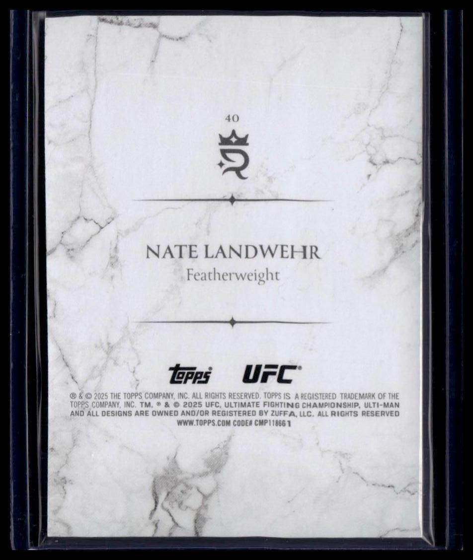 2025 Topps Royalty UFC #40 Nate Landwehr Blue #/25