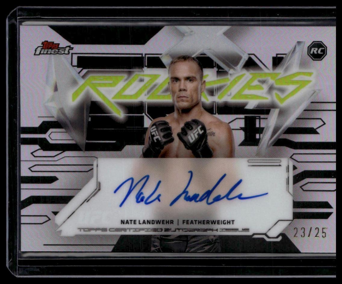 2025 Topps Finest UFC Nate Landwehr Rookie Auto Black Refractors #/25