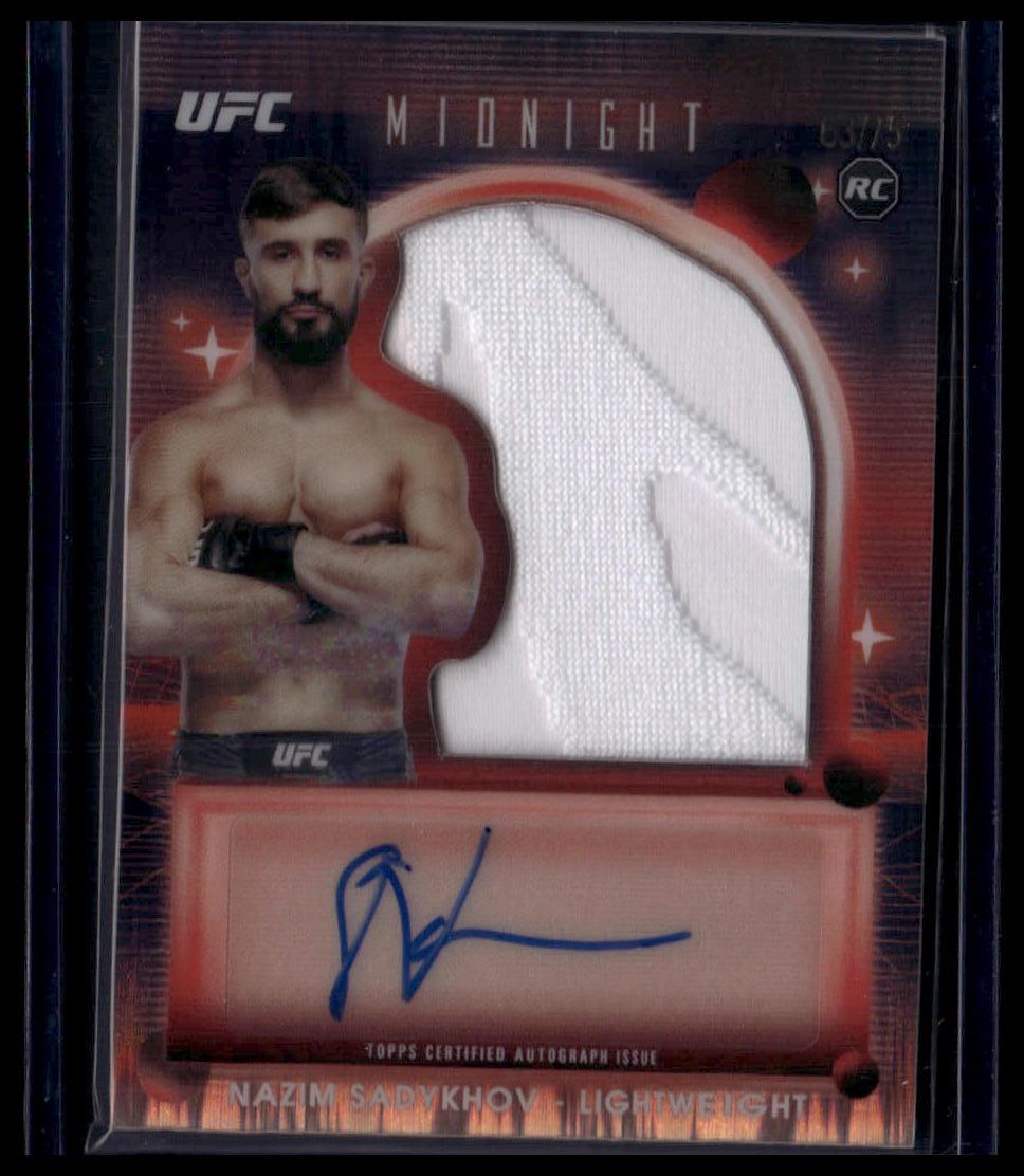 2025 Topps Midnight UFC #RRA-NS Nazim Sadykhov Rookie Relic Autographs Dusk #/75
