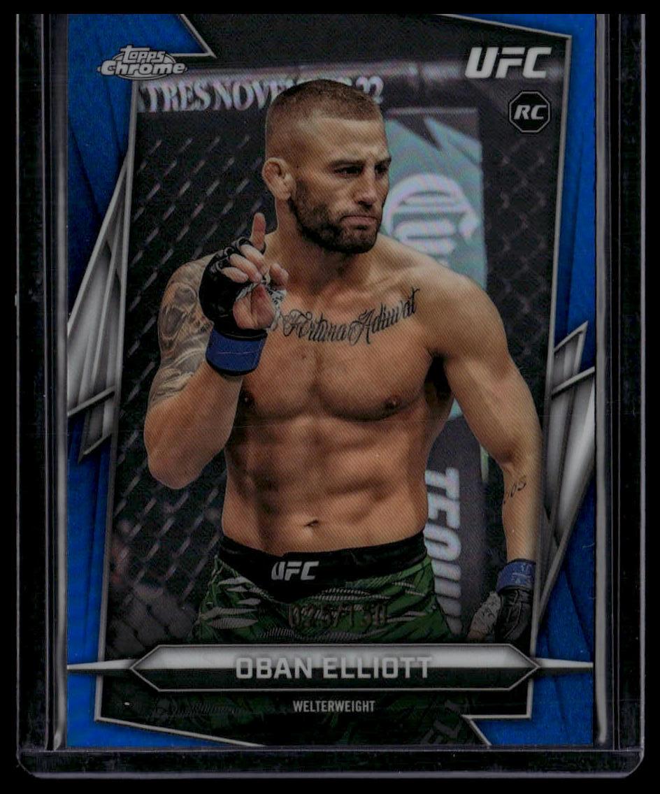 2026 Topps Chrome UFC #126 Oban Elliott Blue Refractor #/150